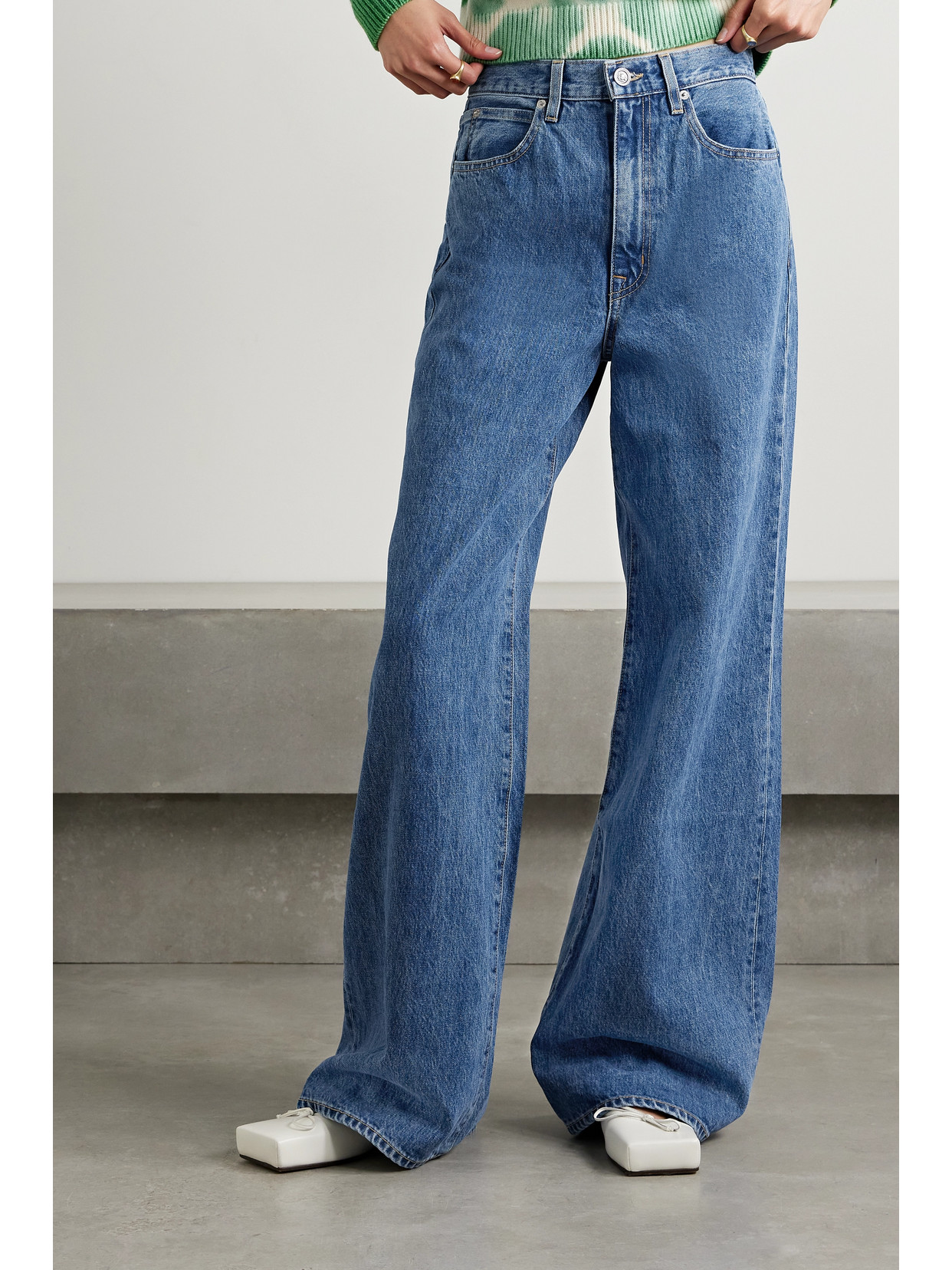 SLVRLAKE + NET SUSTAIN EVA MID-RISE WIDE-LEG ORGANIC JEANS