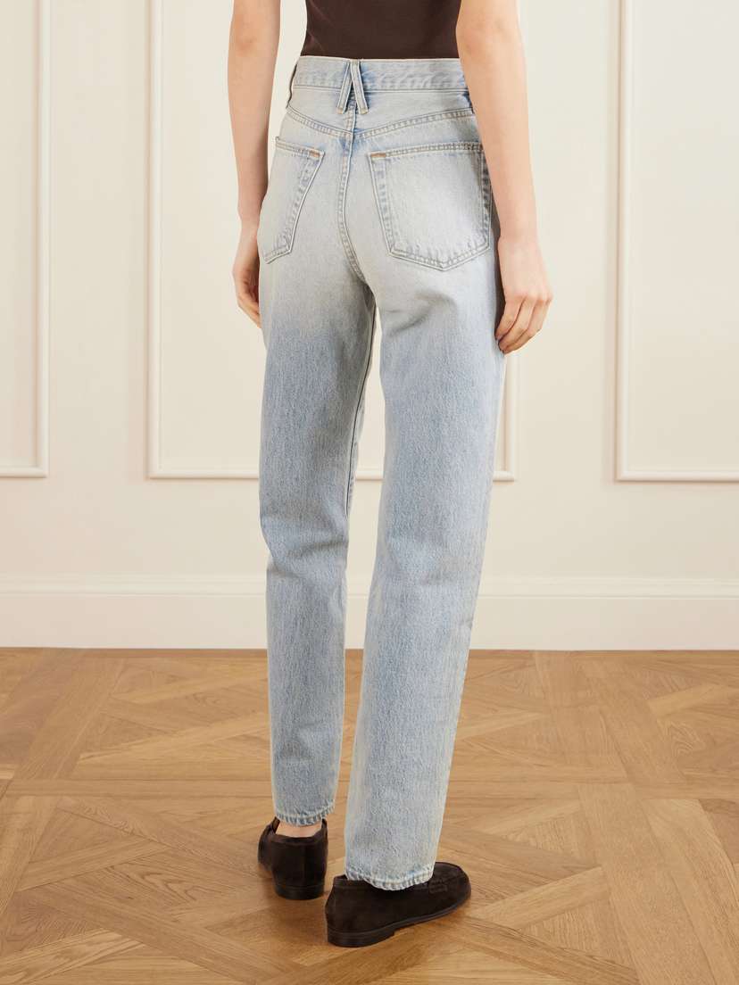 SLVRLAKE + Net Sustain London High-rise Straight-leg Organic Jeans - detail view in Light blue