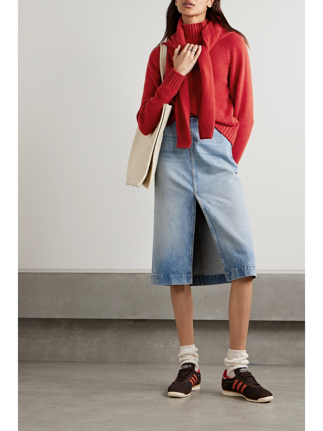 The Elder Statesman Cashmere Turtleneck Sweater In Red