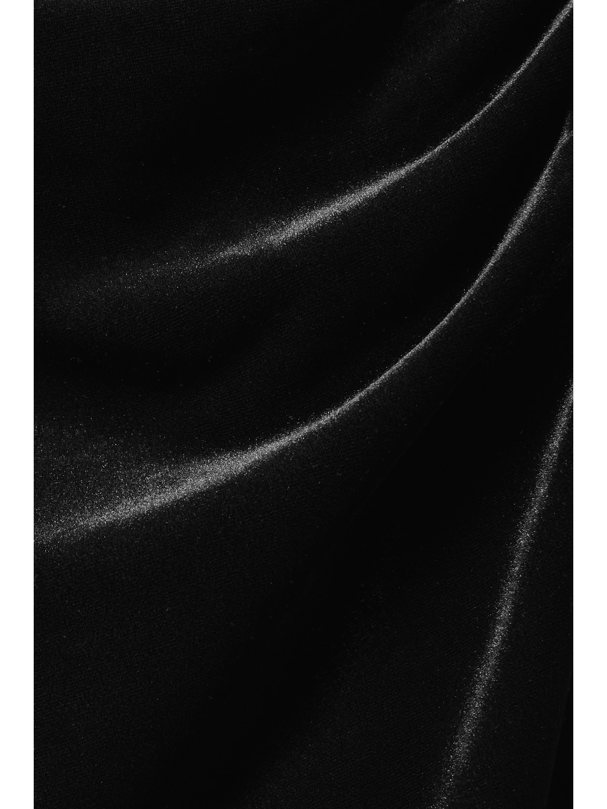 Norma Kamali Ruched Stretch-velvet Midi Dress In Black