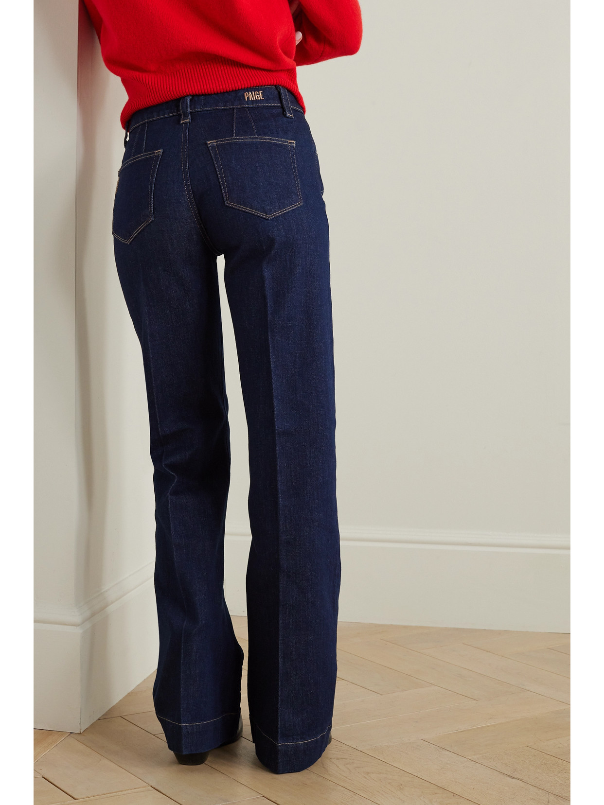 Shop Paige Leenah High-rise Wide-leg Jeans In Blue