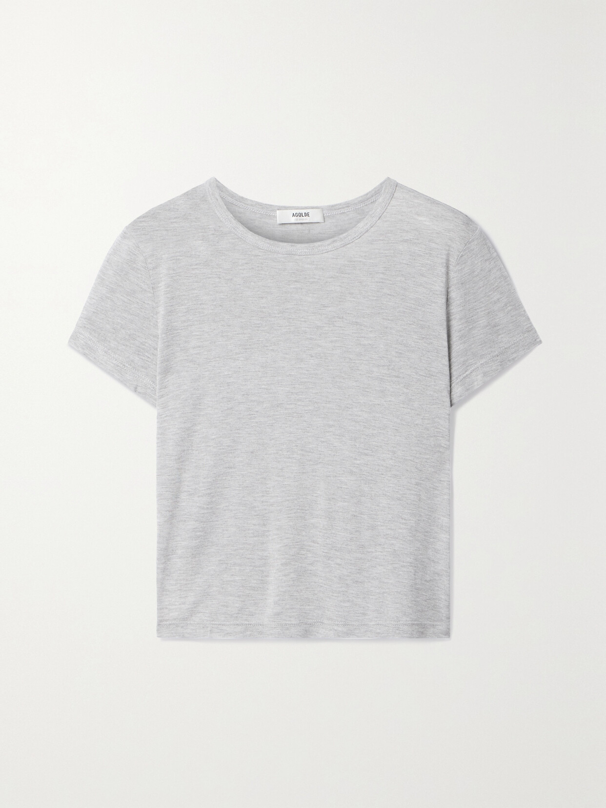 Shop Agolde Drew Jersey T-shirt In Gray