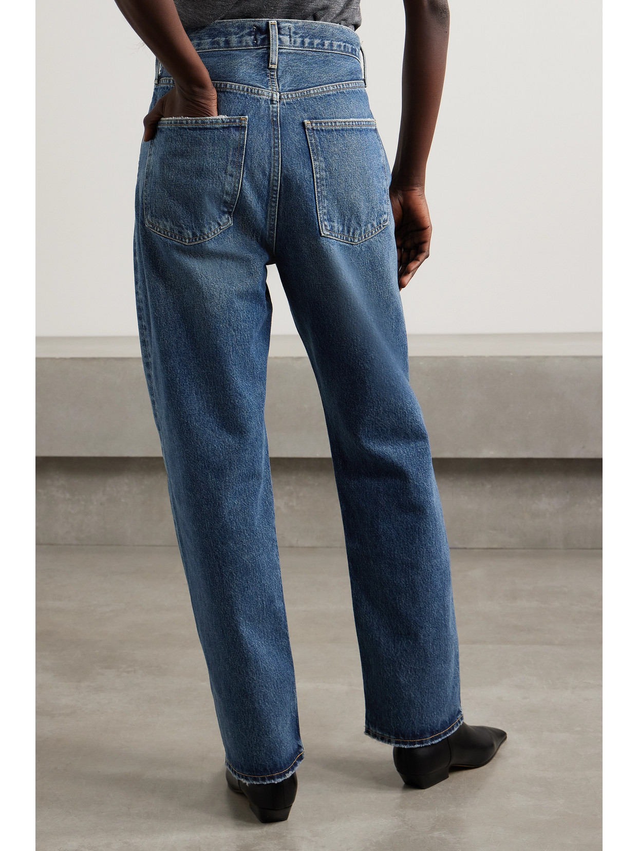 Shop Agolde + Net Sustain '90s Mid-rise Straight-leg Organic Jeans In Blue