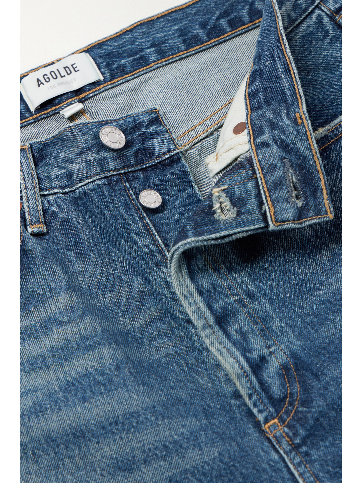 Shop Agolde + Net Sustain '90s Mid-rise Straight-leg Organic Jeans In Blue