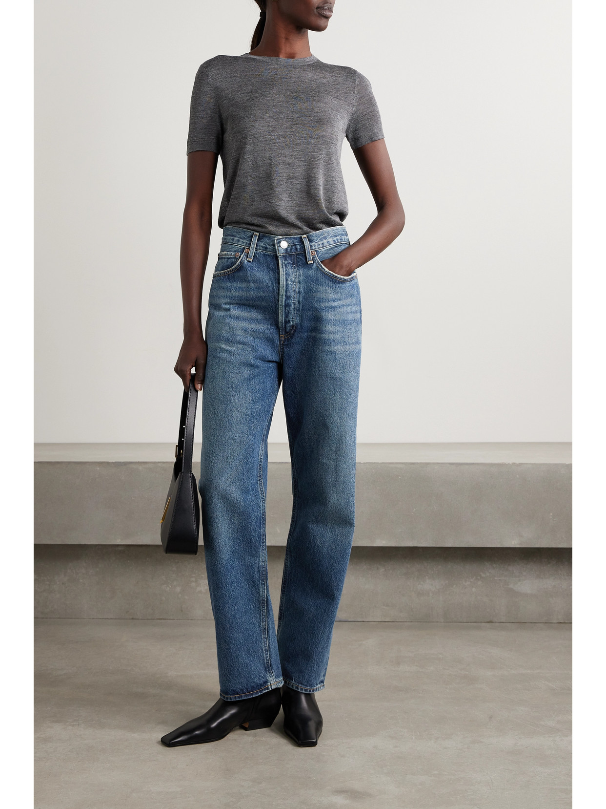 Shop Agolde + Net Sustain '90s Mid-rise Straight-leg Organic Jeans In Blue