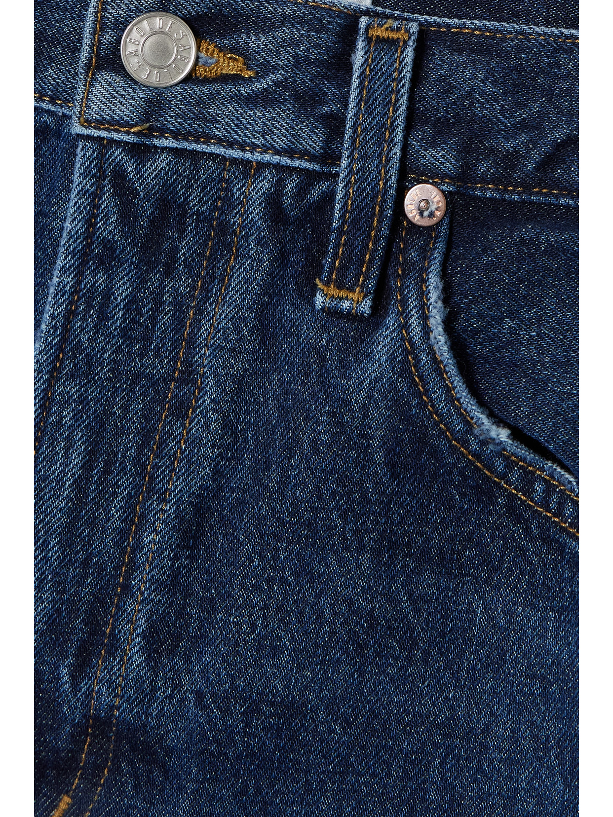 Shop Agolde + Net Sustain Hilla Frayed Organic Denim Maxi Skirt In Indigo