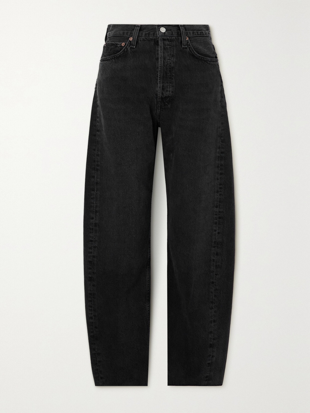 Agolde Luna High-rise Tapered Jeans In Black