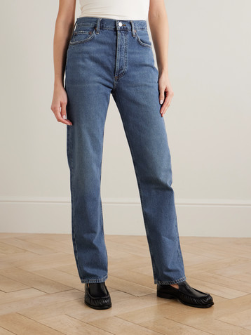 Agolde + NET SUSTAIN 90's Pinch Waist Long high-rise straight-leg organic jeans