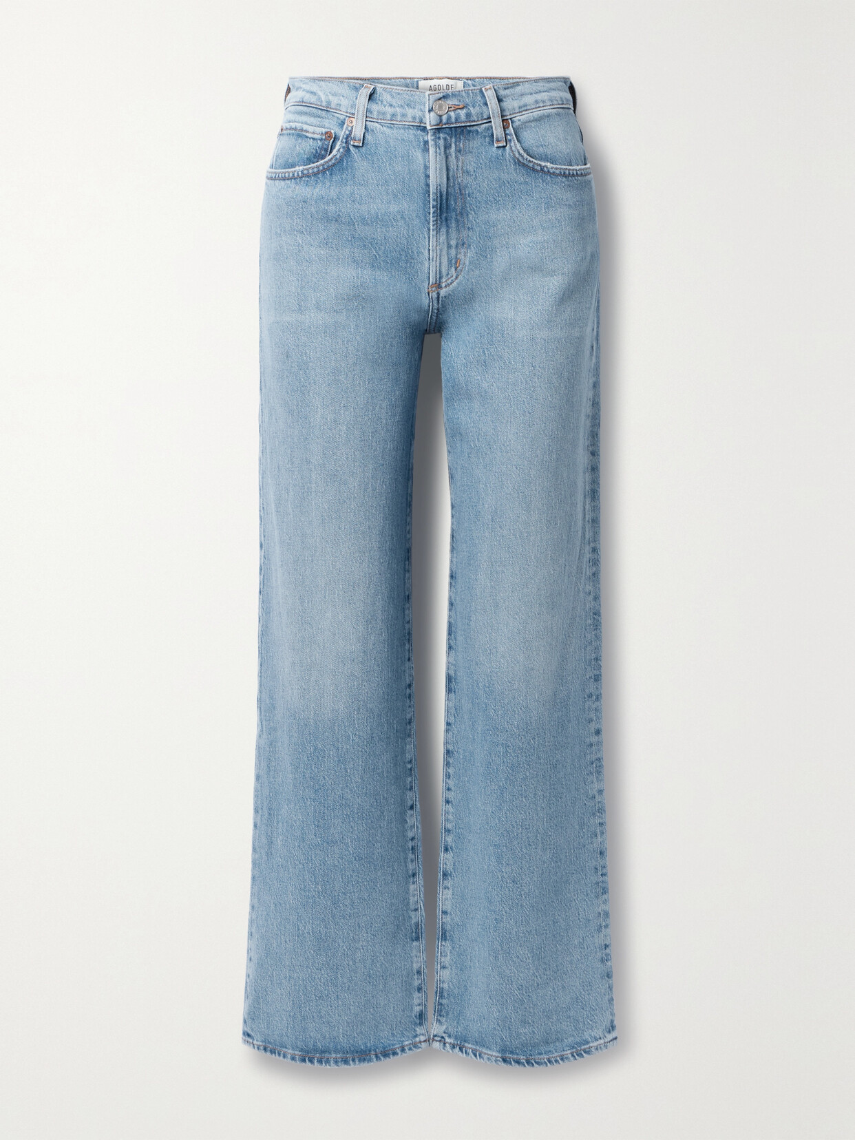 Agolde Lana Rigid Mid-rise Straight-leg Jeans In Blue
