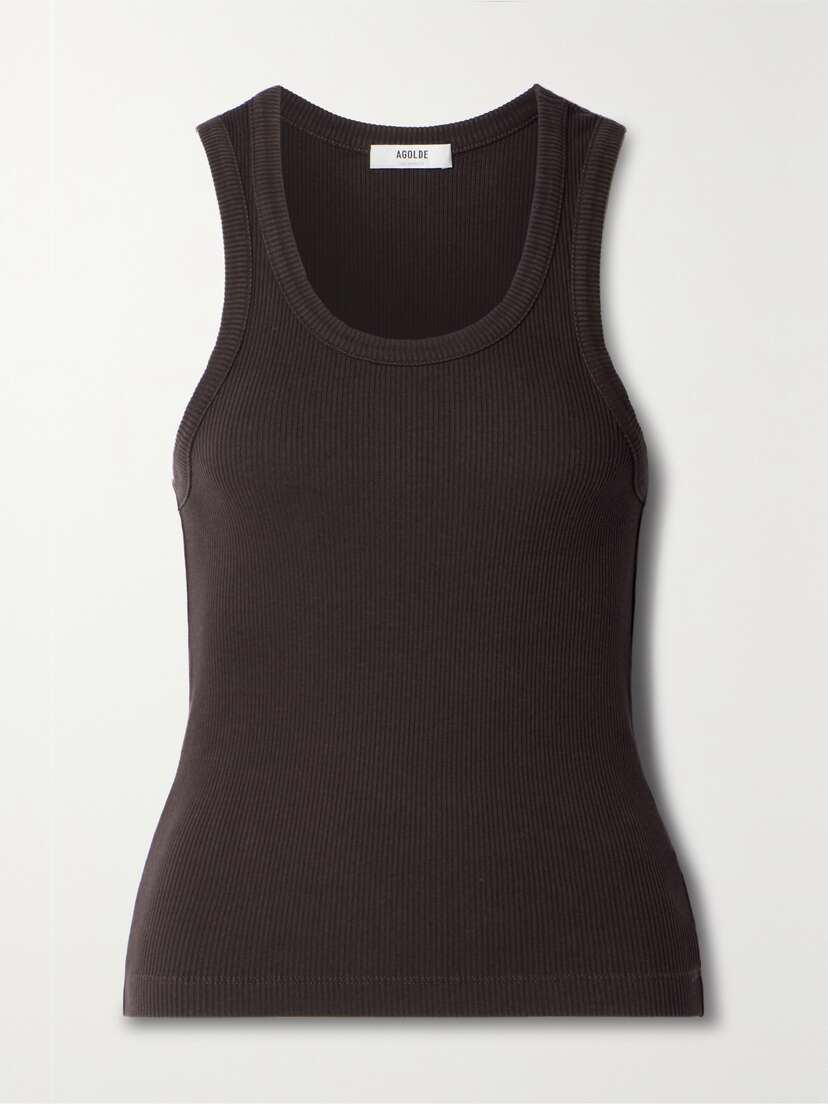 AGOLDE Poppy Ribbed Stretch Organic Cotton And Tencel Lyocell-blend Jersey Tank