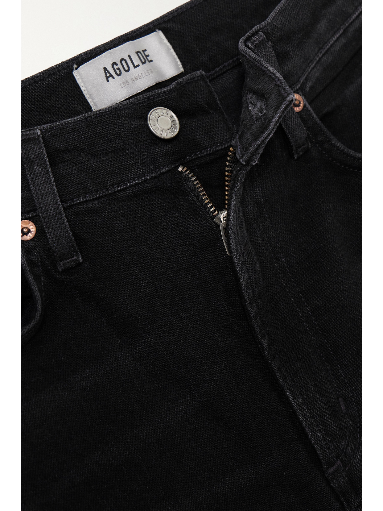 Agolde Riley Cropped Jeans In Black