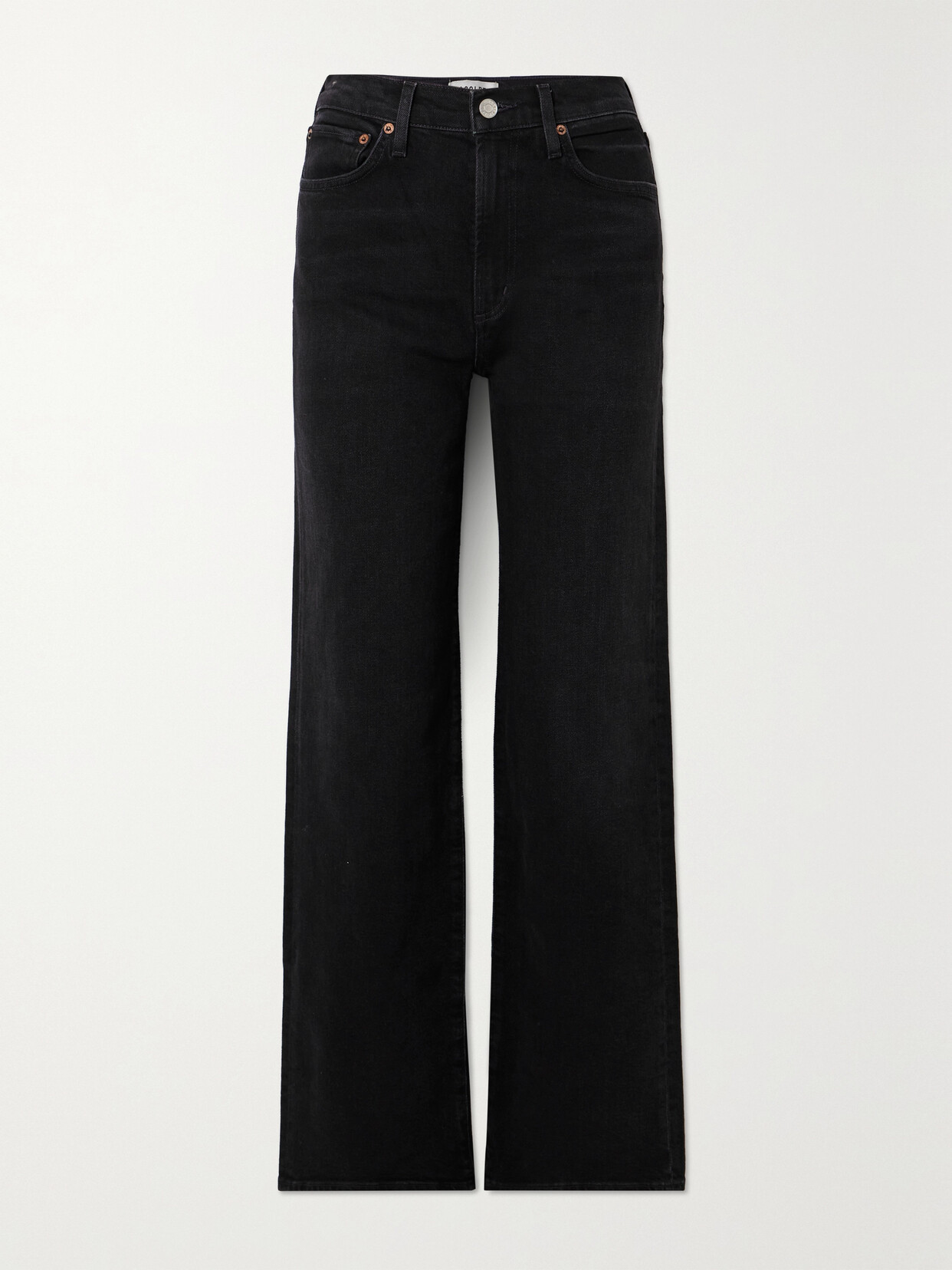 Agolde Harper Mid-rise Straight-leg Organic Jeans In Black