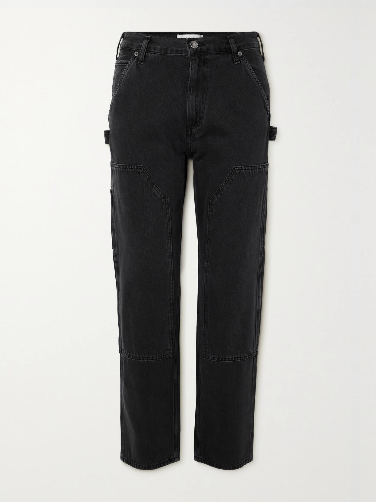 Agolde Rami Carpenter High-rise Tapered-leg Organic Jeans In Black