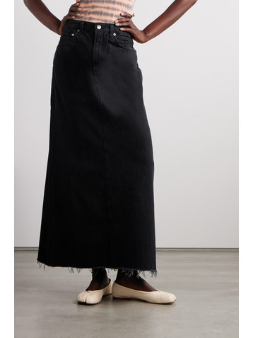 Agolde + NET SUSTAIN Hilla distressed organic denim maxi skirt