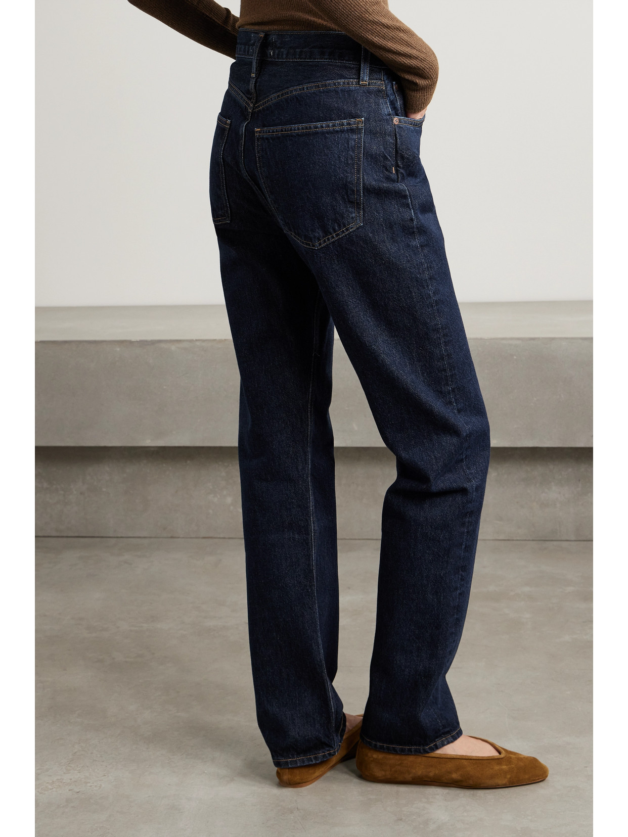Agolde High Waist Straight Jeans In Blue