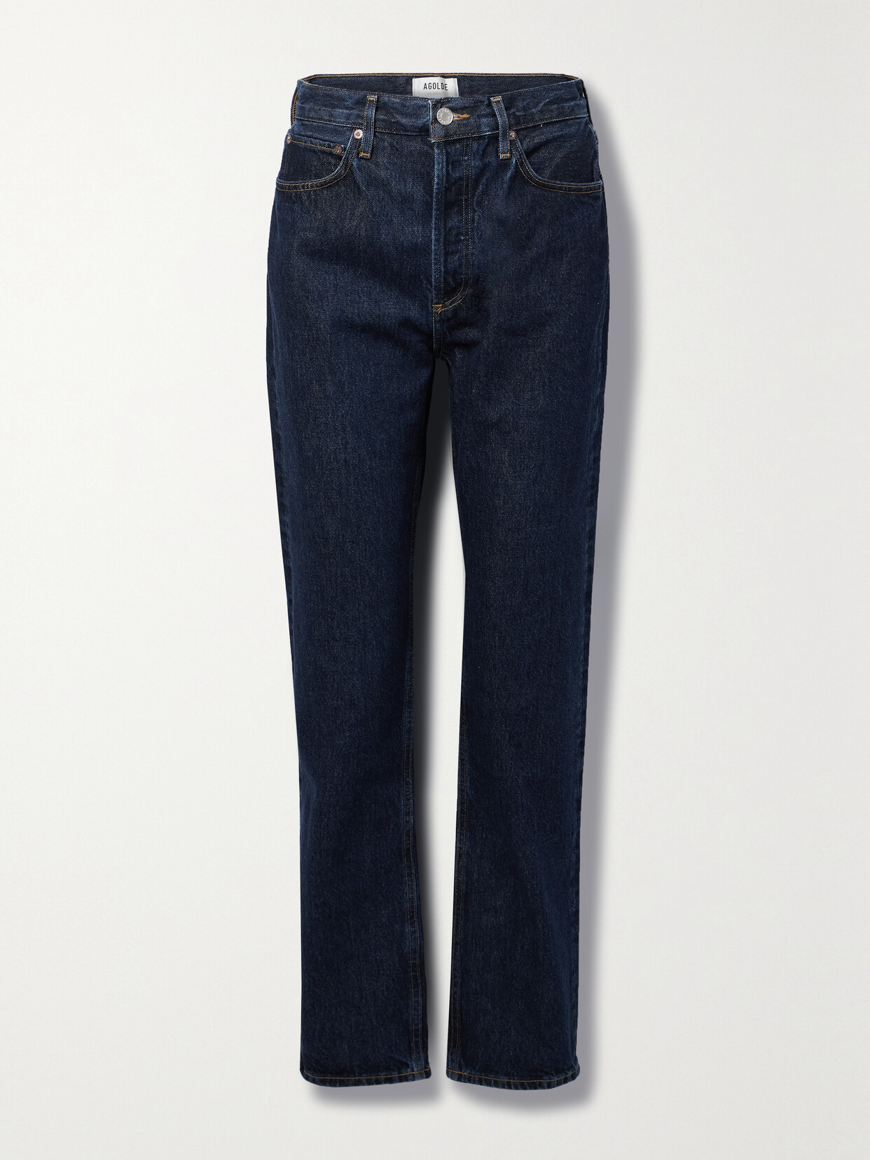 Agolde + Net Sustain '90s Pinch Waist Long High-rise Straight-leg Organic Jeans In Blue