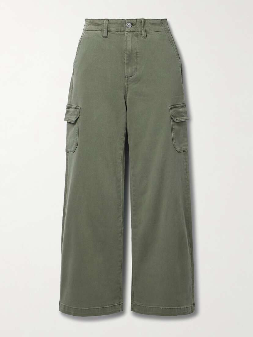 PAIGE Carly High-rise Cotton-blend Wide-leg Cargo Pants