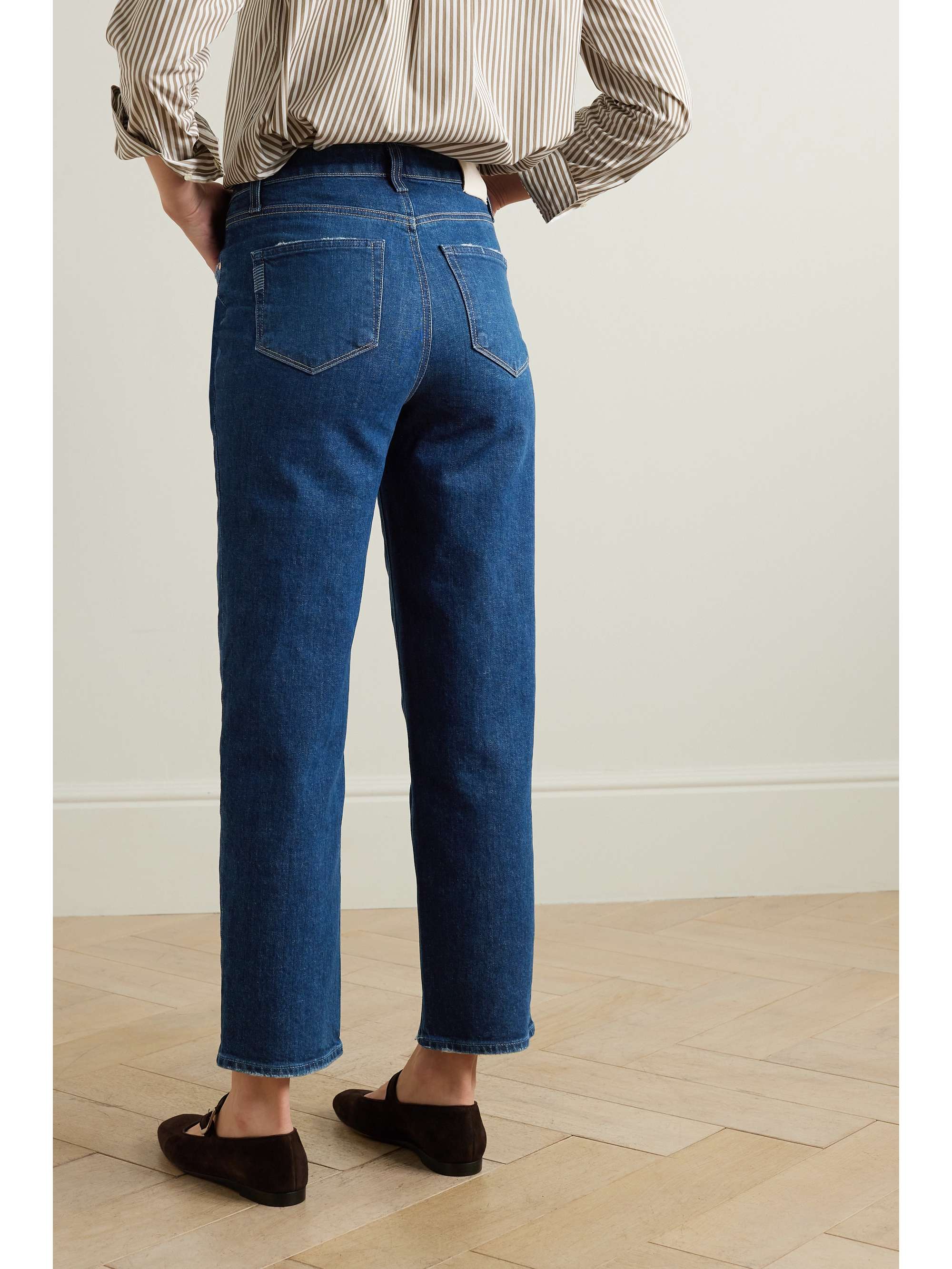 PAIGE Women's Sarah Vintage Highest Rise Slim Straight Leg Jean - Classic Denim Wash - View #9