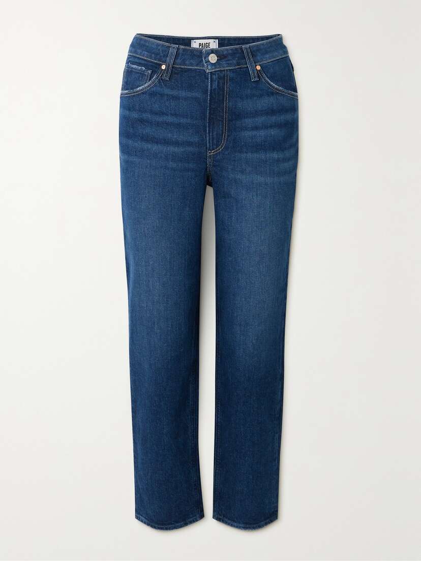 PAIGE + Net Sustain Sarah Cropped Stretch High-rise Straight-leg Organic Jeans