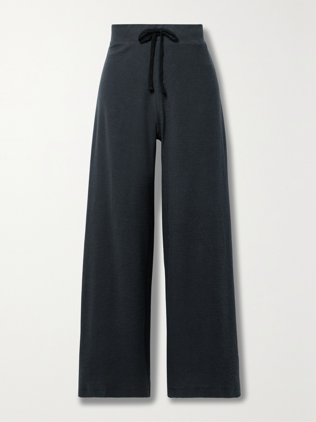 James Perse Waffle-knit Cotton And Cashmere-blend Track Trousers In Grey