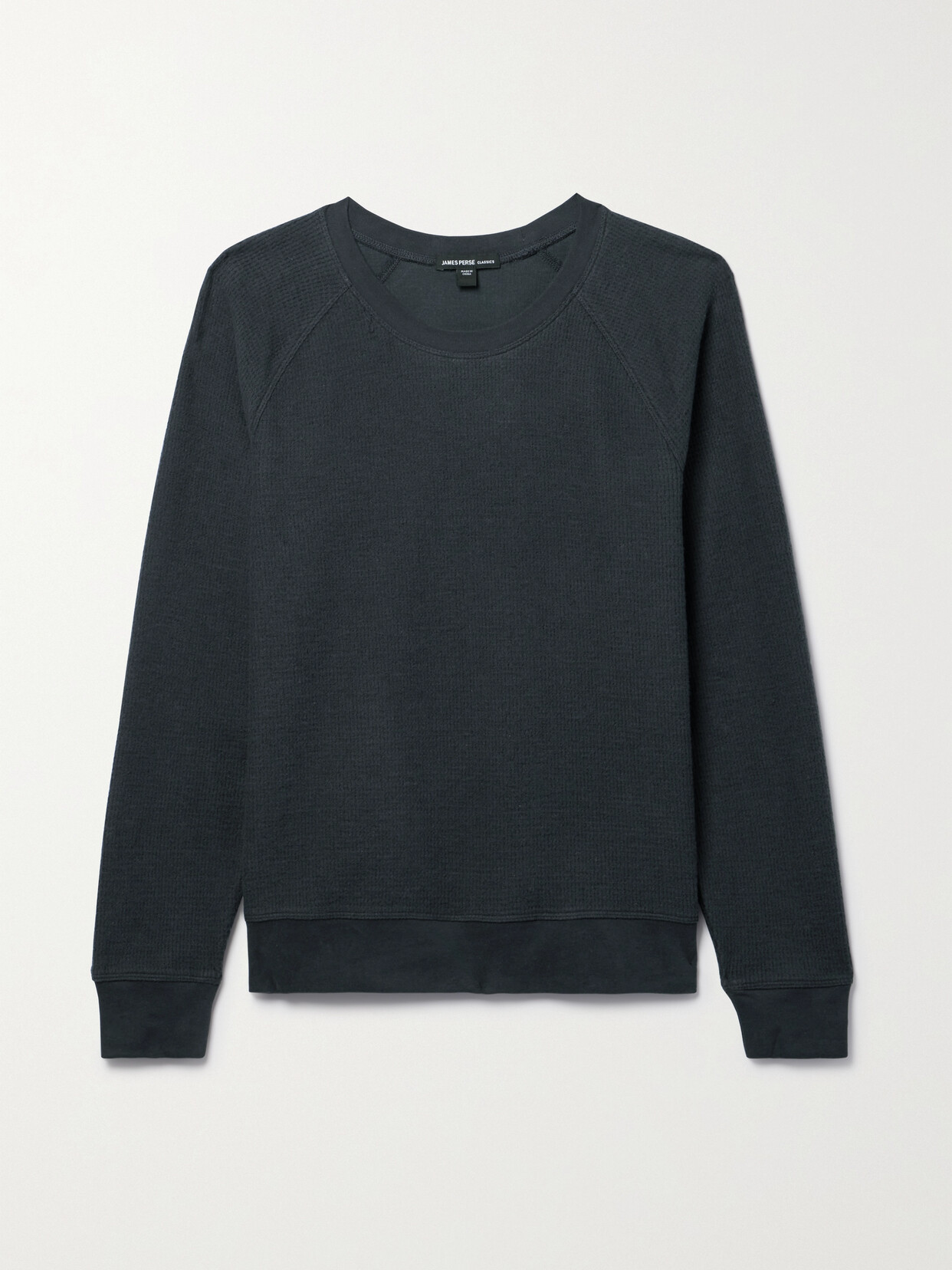 James Perse Waffle-knit Cotton And Cashmere-blend Sweatshirt In Gray