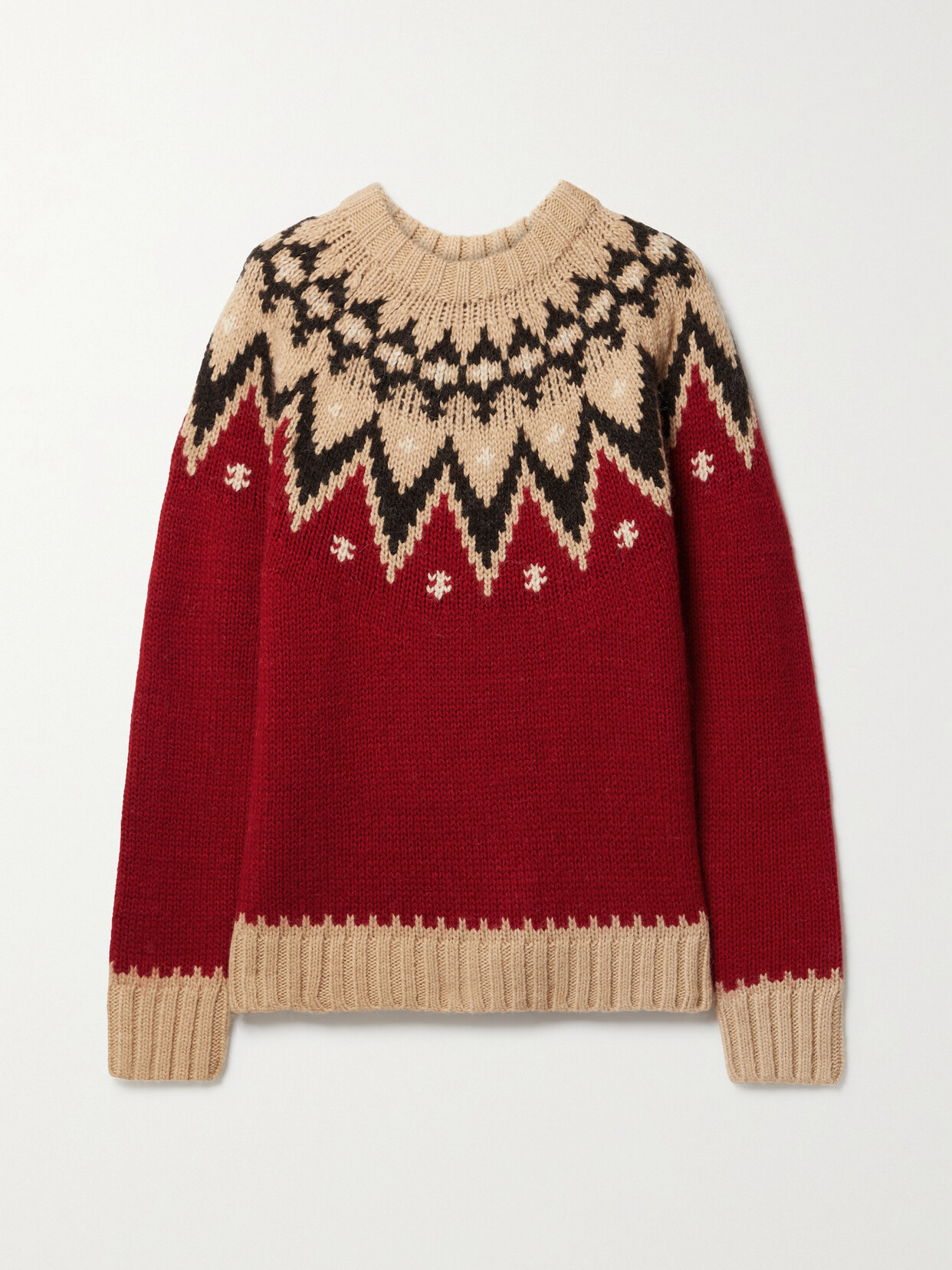 Shop Polo Ralph Lauren Fair Isle Knitted Sweater In Red