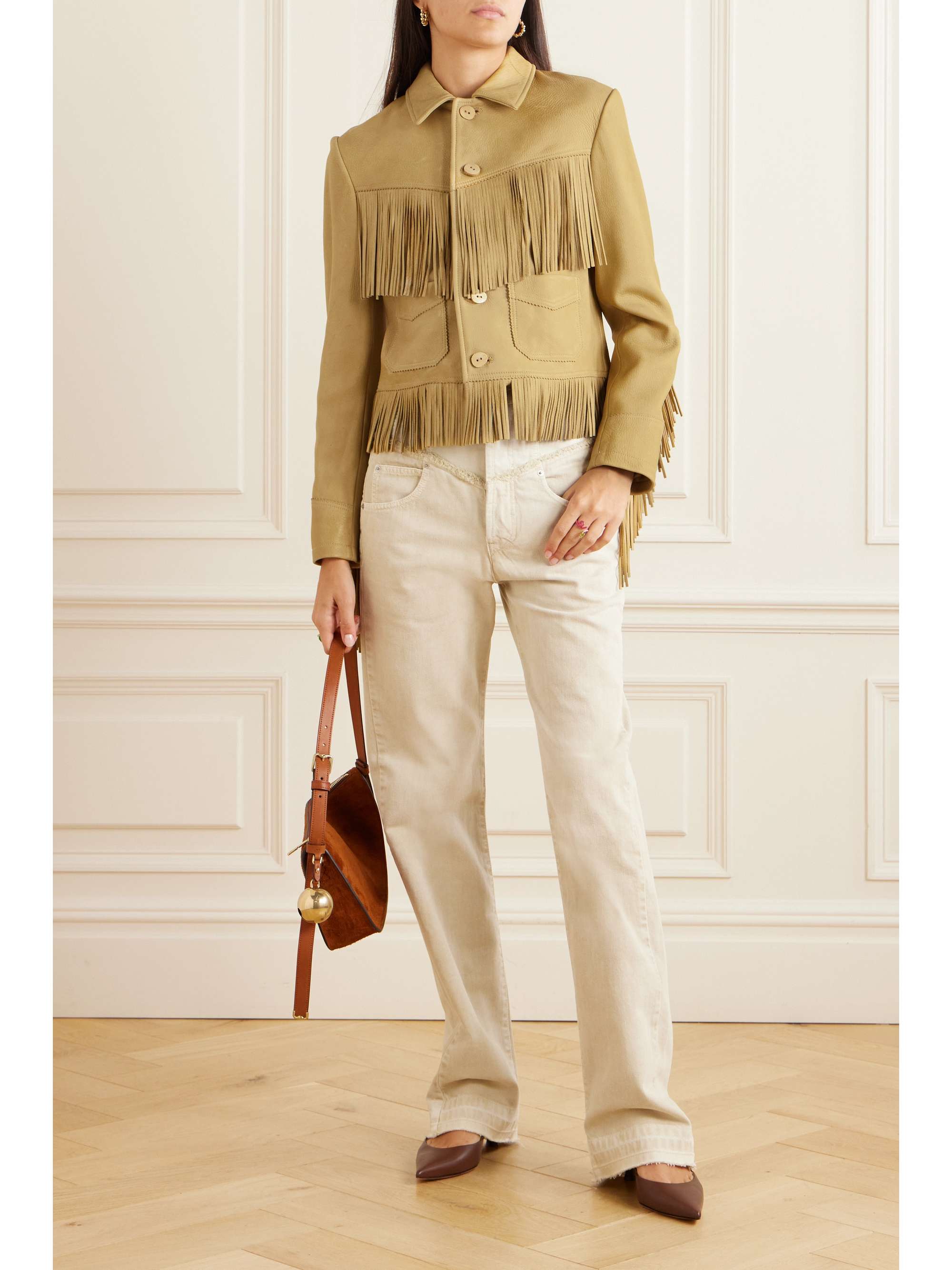 POLO RALPH LAUREN Fringed leather jacket