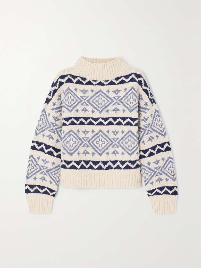 Polo Ralph Lauren Wool, Cotton And Alpaca-blend Jacquard Turtleneck Sweater