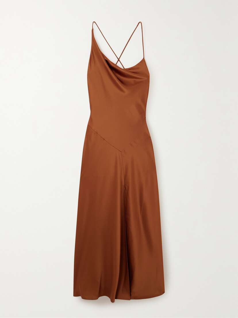 Polo Ralph Lauren Open-back Draped Satin Gown