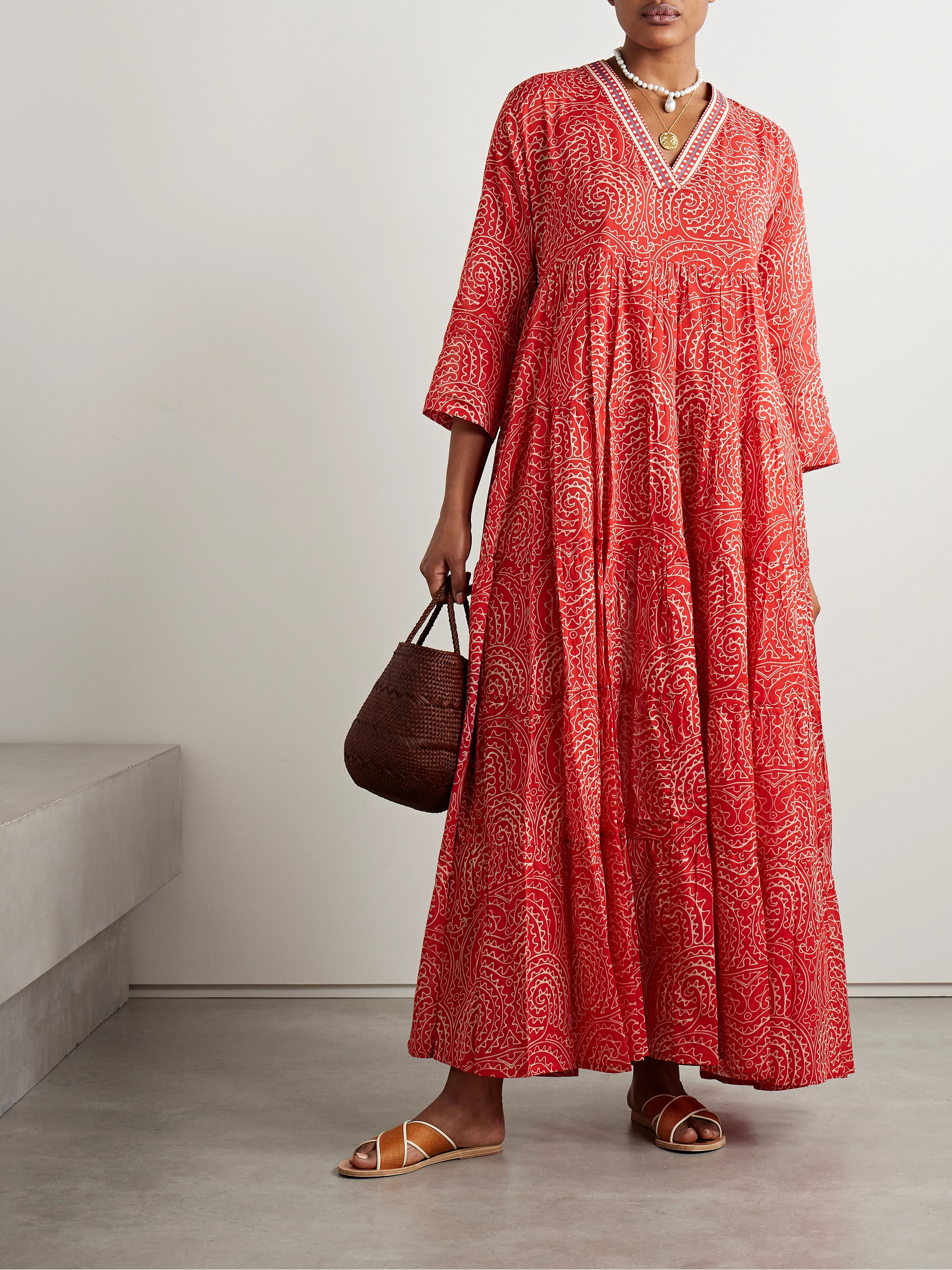 Emporio Sirenuse + NET SUSTAIN Alba printed cotton-voile maxi dress