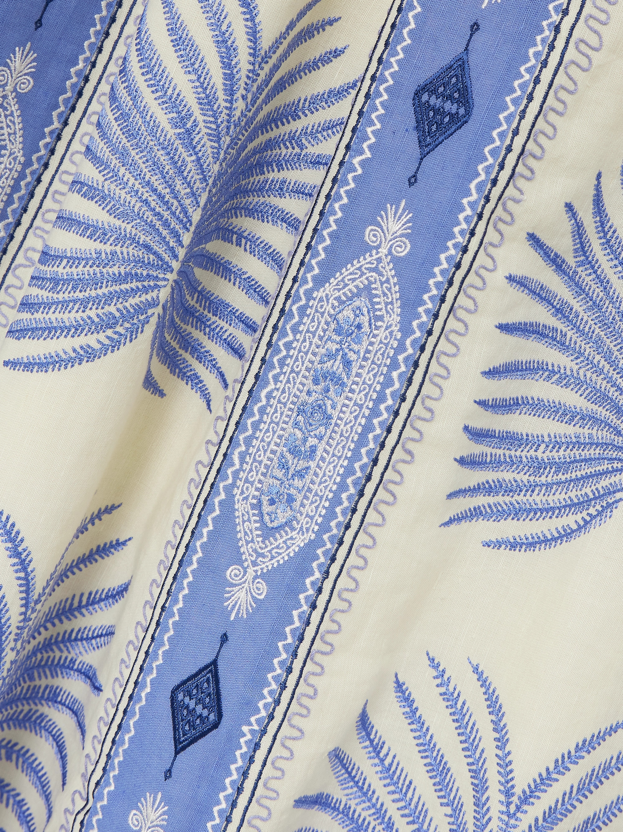 Emporio Sirenuse Tracey paneled embroidered linen and cotton-blend maxi dress thumbnail