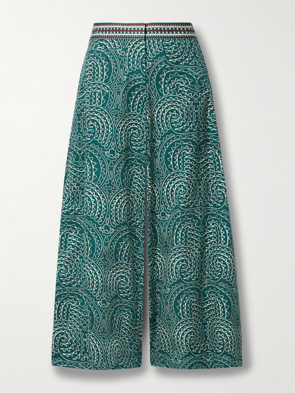 Emporio Sirenuse + Net Sustain Adele Printed Cotton-drill Wide-leg Pants - Green
