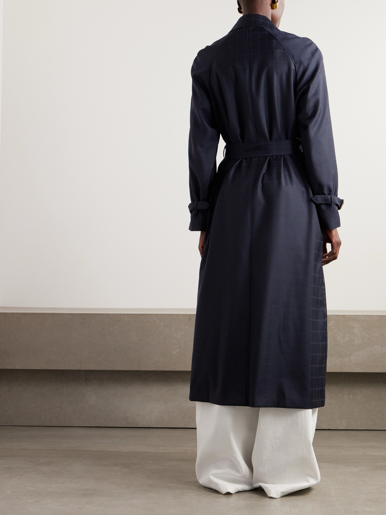 Giuliva Heritage The Dust Windowpane-wool Coat In Blue