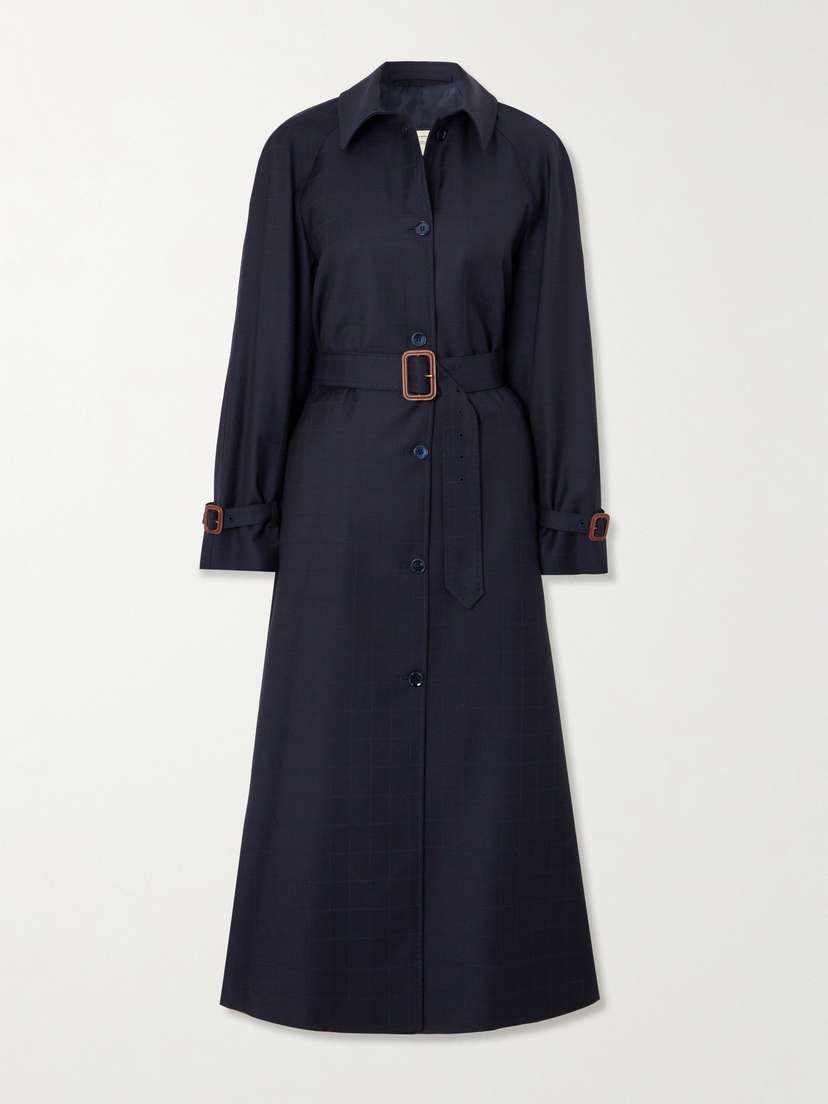 Giuliva Heritage The Dust Belted Checked Wool Trench Coat