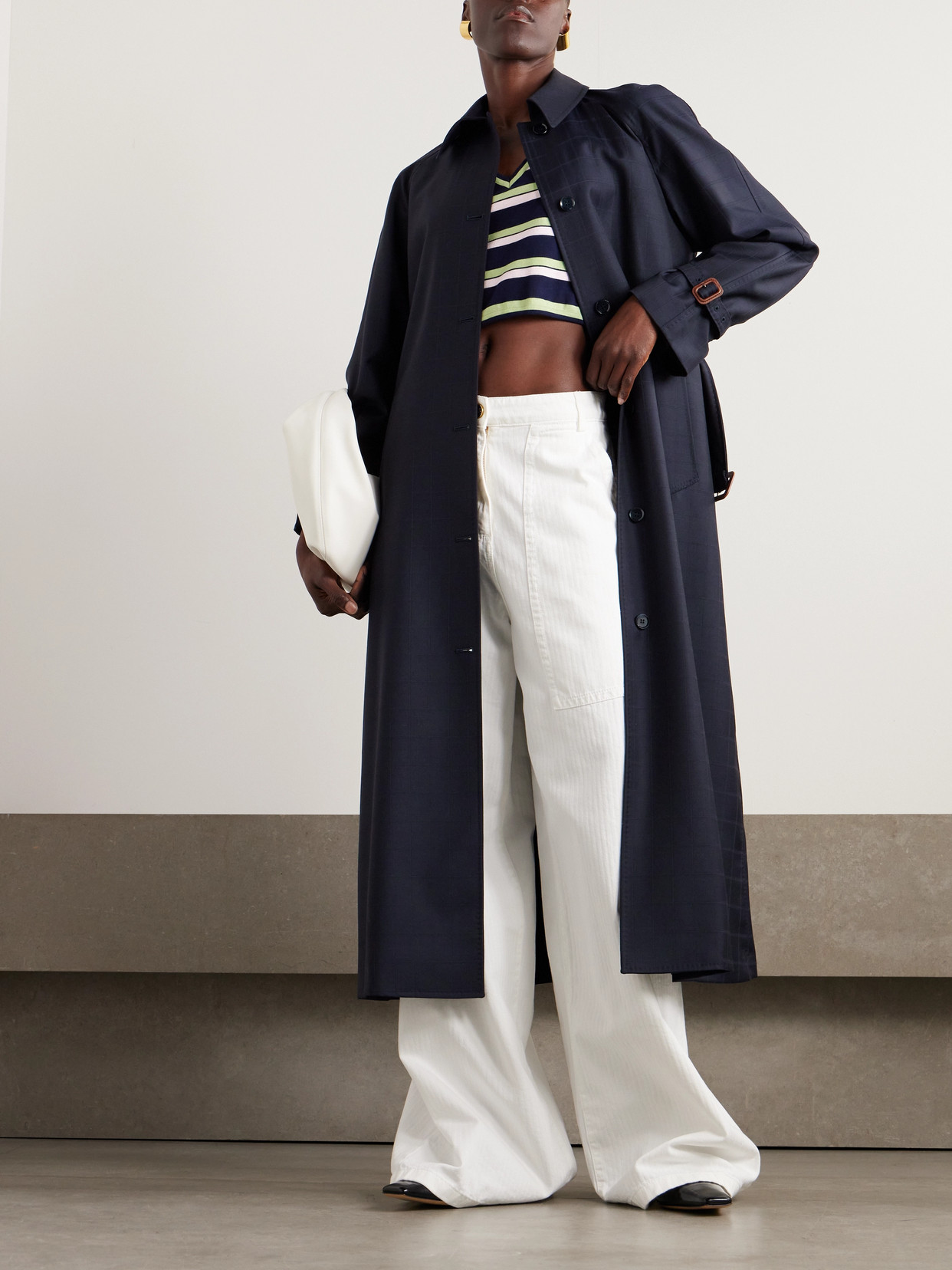 Giuliva Heritage The Dust Windowpane-wool Coat In Blue