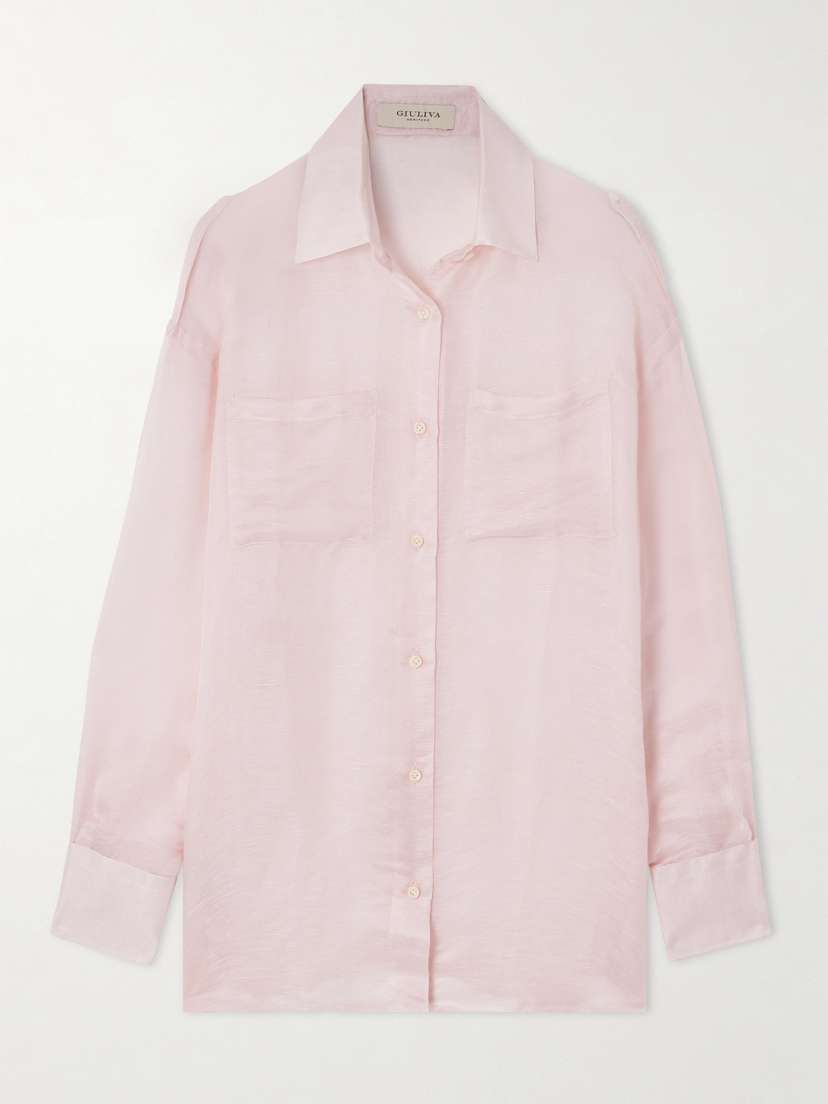 Giuliva Heritage Carla Linen And Silk-blend Shirt