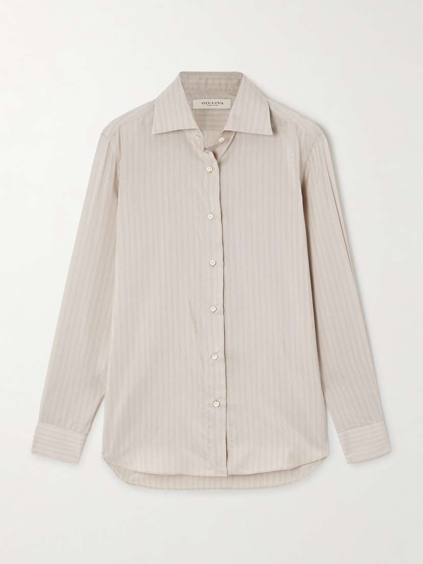 Giuliva Heritage The Husband Striped Silk Shirt
