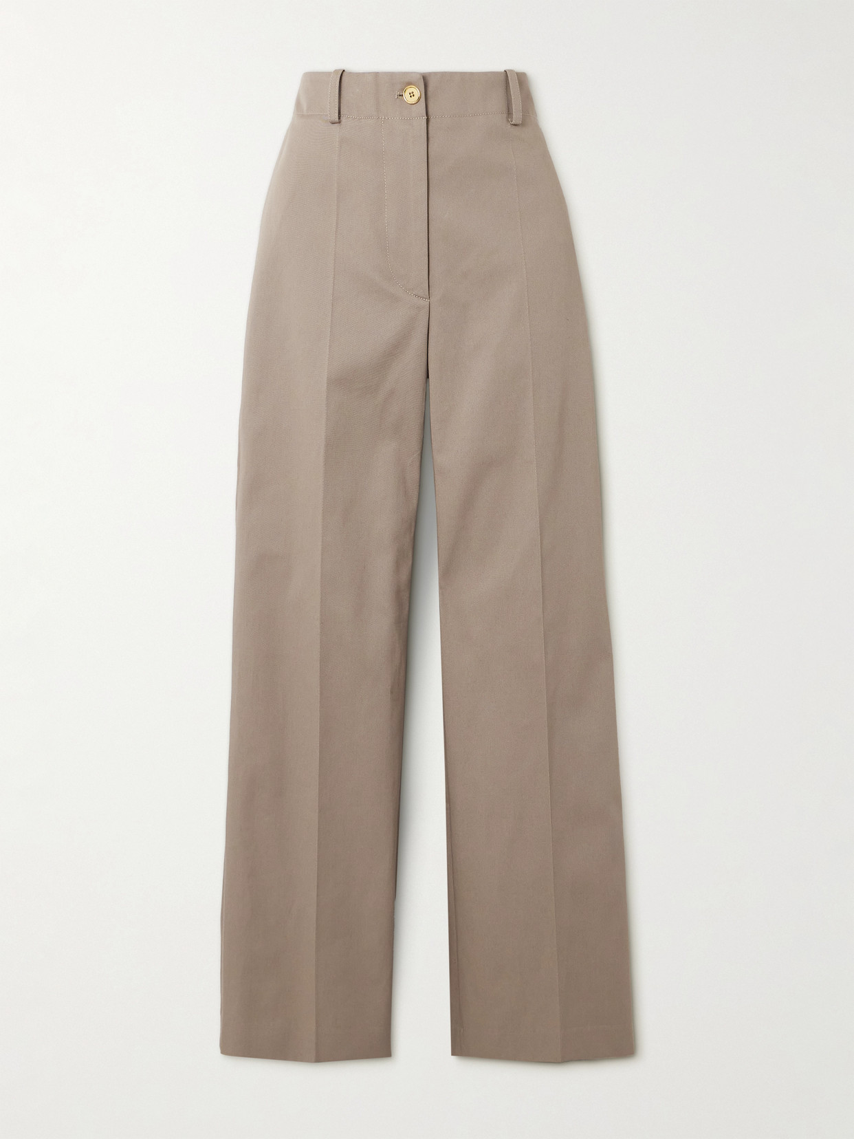 Patou Cotton-twill Wide-leg Pants - Neutrals