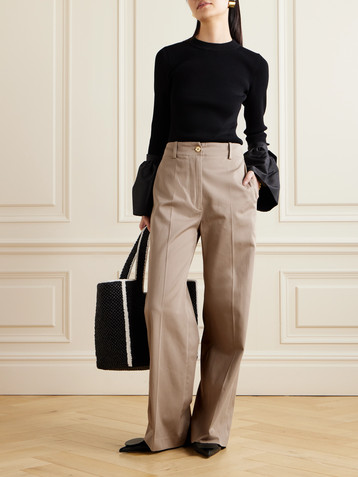Patou Cotton-twill wide-leg pants