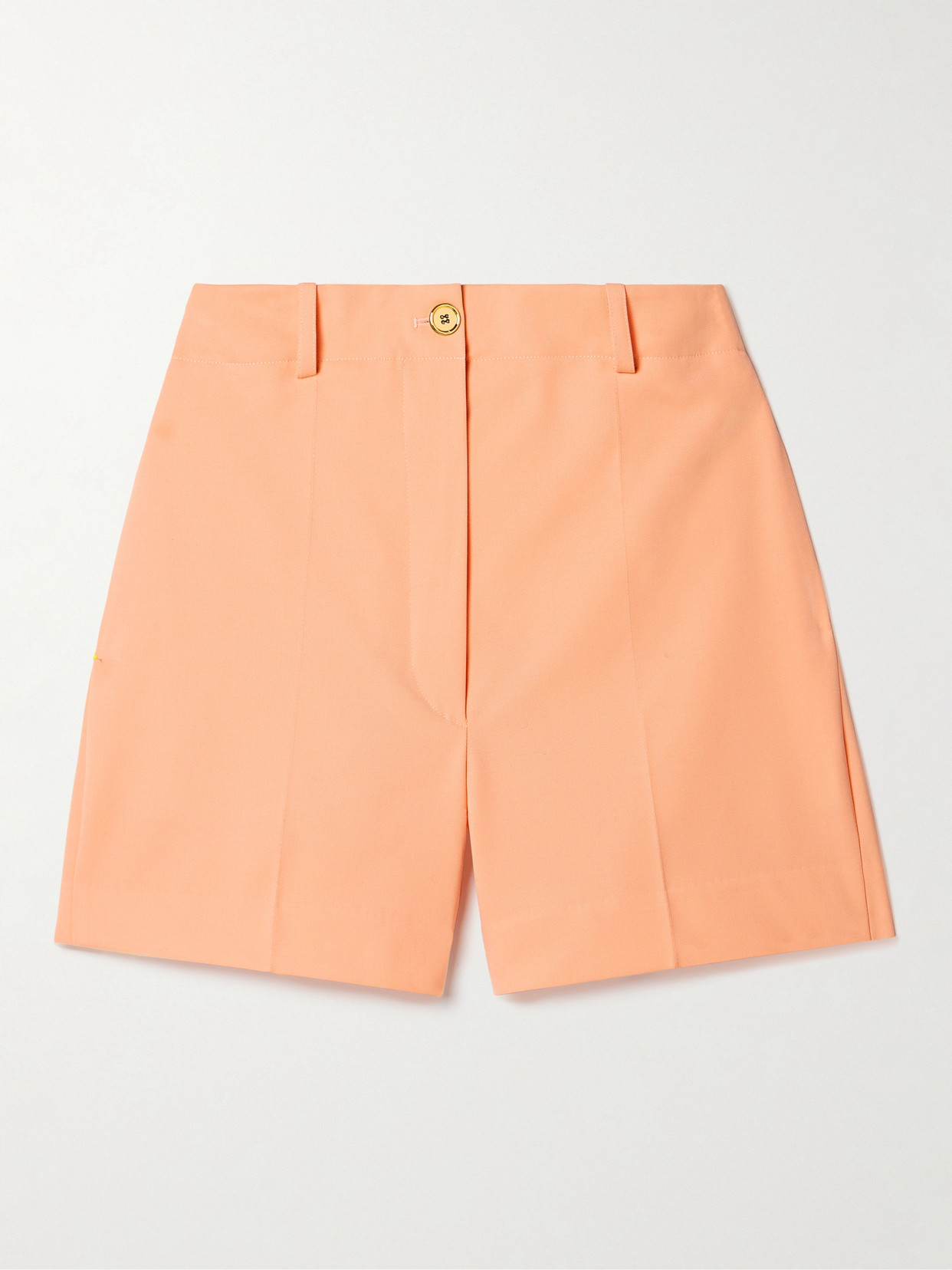 Patou Wool-blend Twill Shorts In Orange