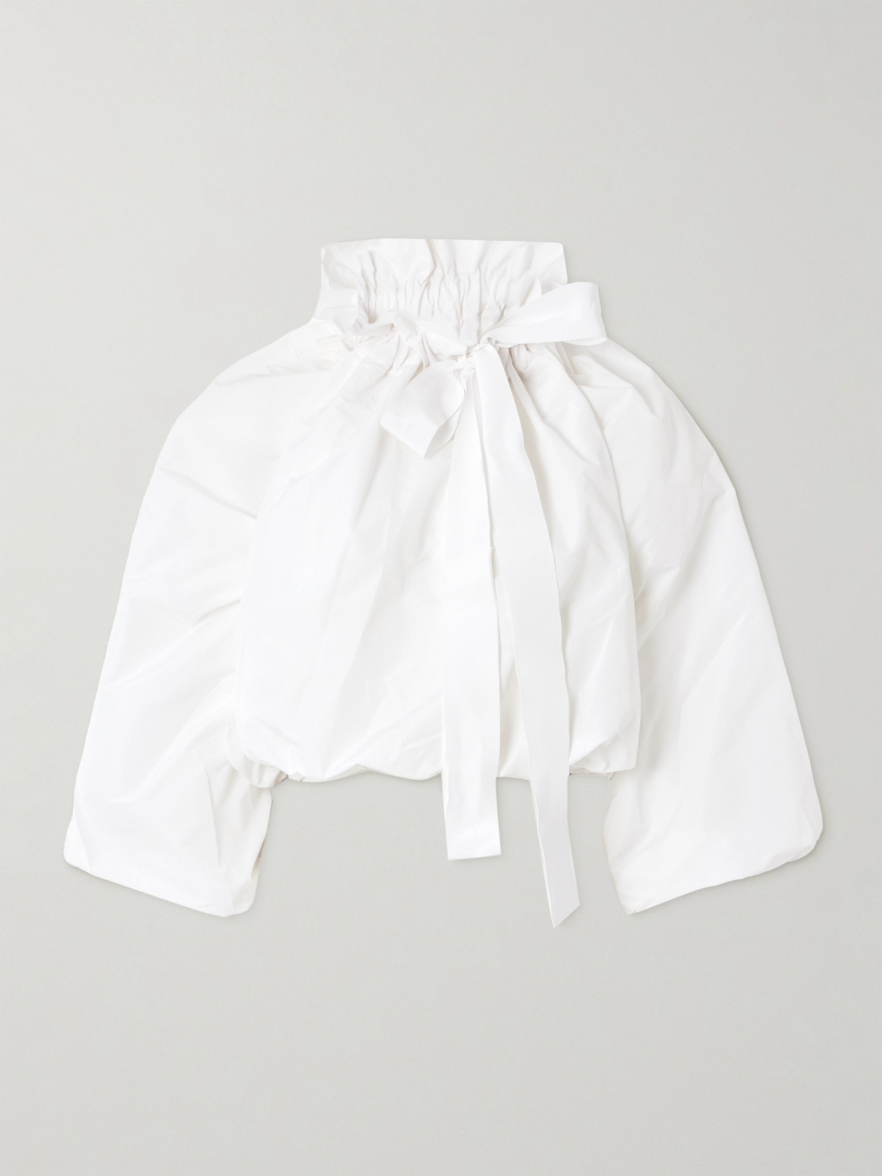 Patou Ruffled Poplin Blouse In White