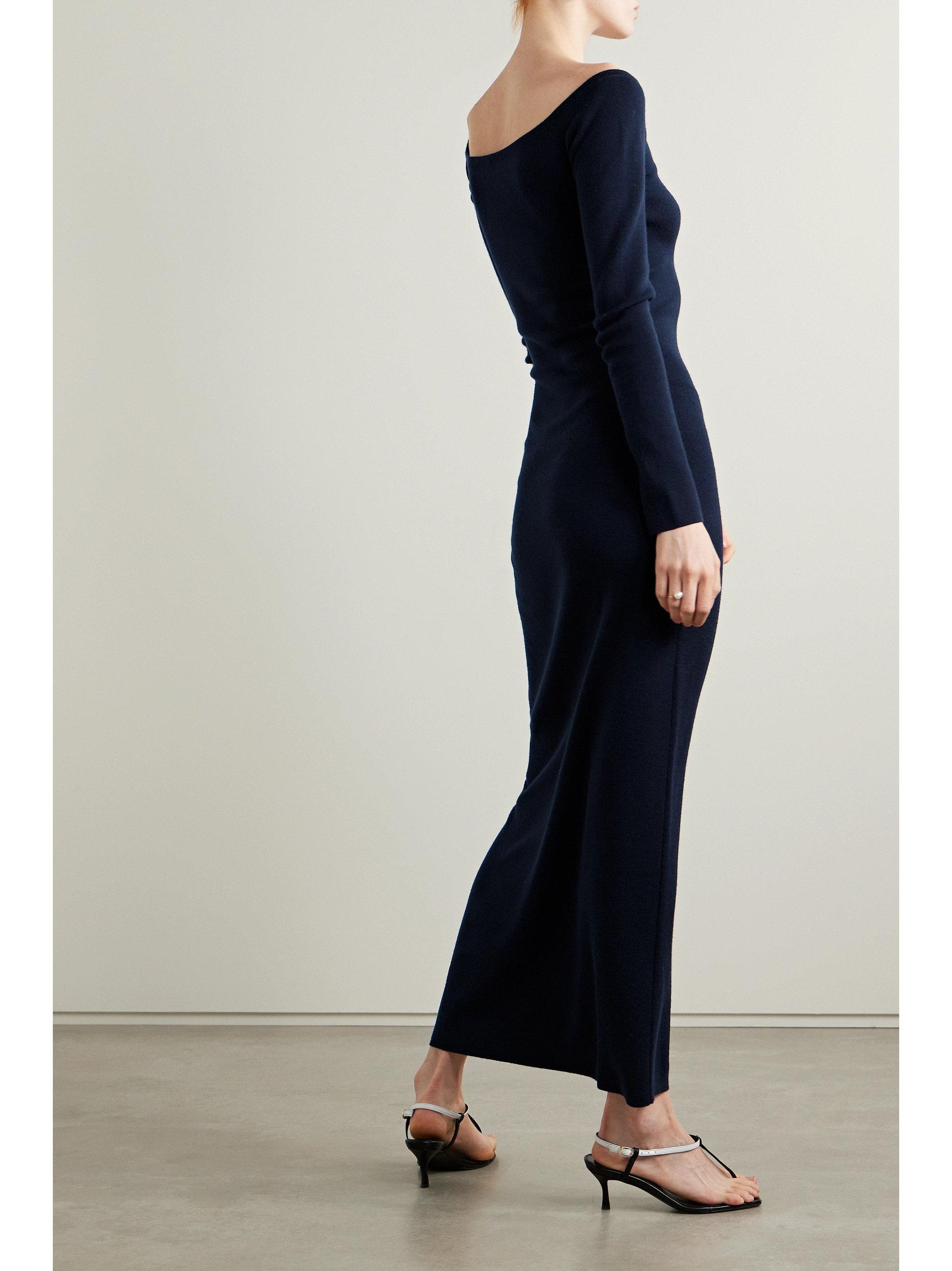Gabriela Hearst Selwyn off-the-shoulder wool and cashmere-blend midi dress thumbnail