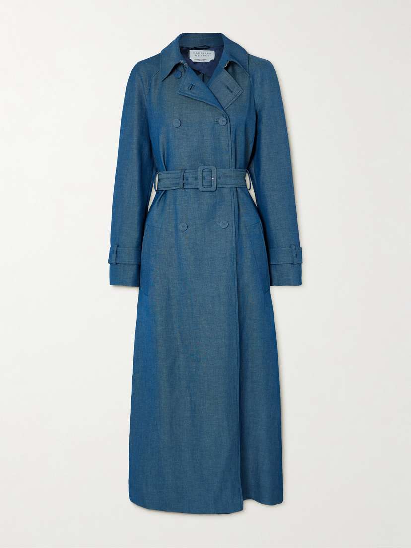 Gabriela Hearst Braden Double-breasted Belted Virgin Wool And Linen-blend Trench Coat