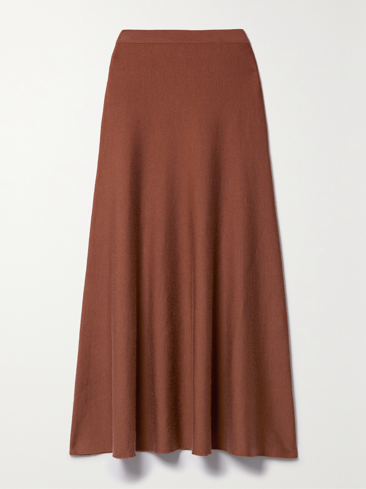 Gabriela Hearst Freddie Wool And Cashmere-blend Midi Skirt In Brown