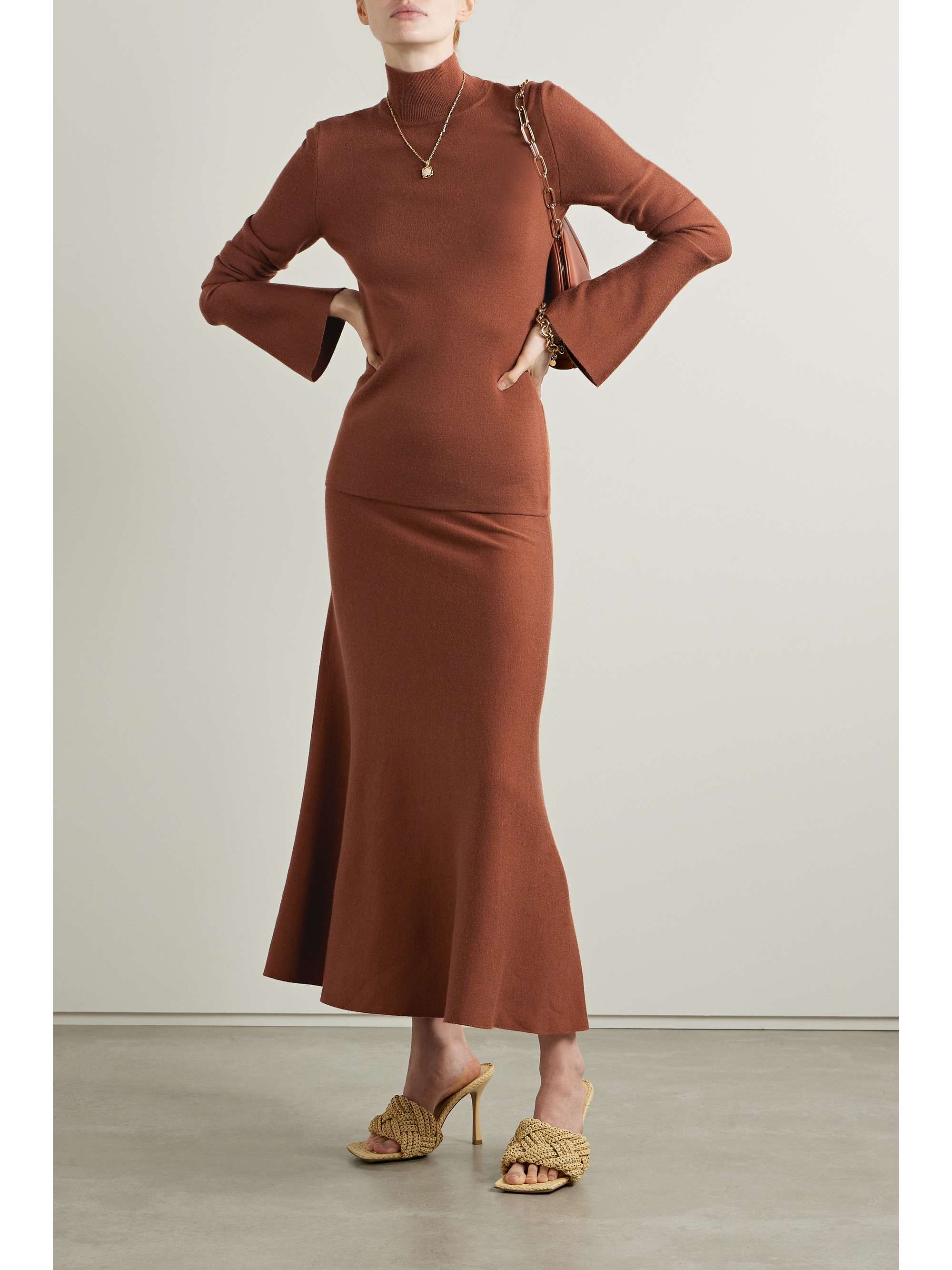 GABRIELA HEARST Freddie wool, cashmere and silk-blend midi skirt