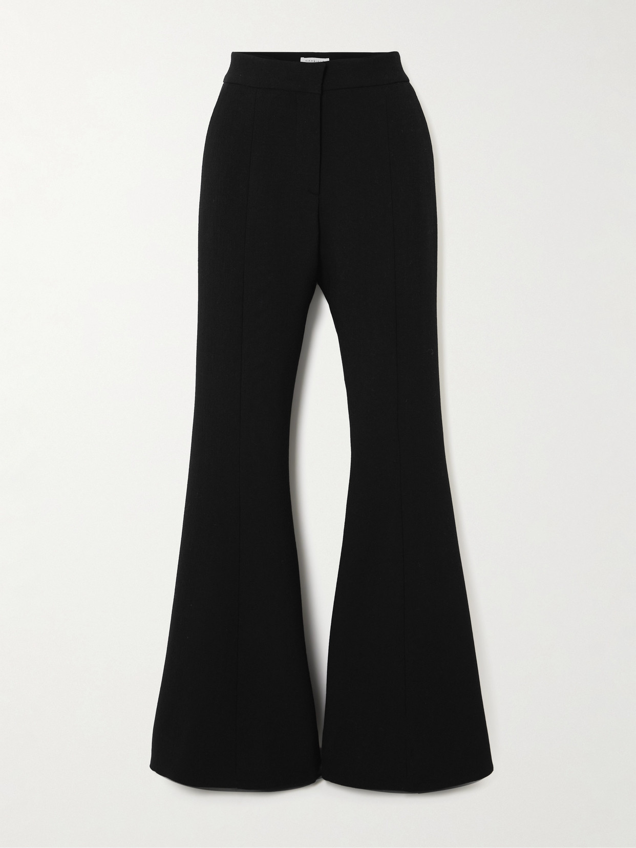 Gabriela Hearst Desmond Wool-crepe Flared Pants In Black