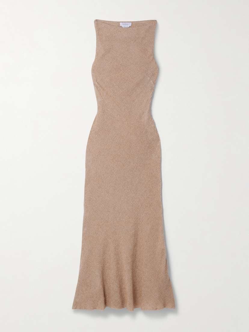 Gabriela Hearst Seren Gathered Silk-blend Bouclé Maxi Dress