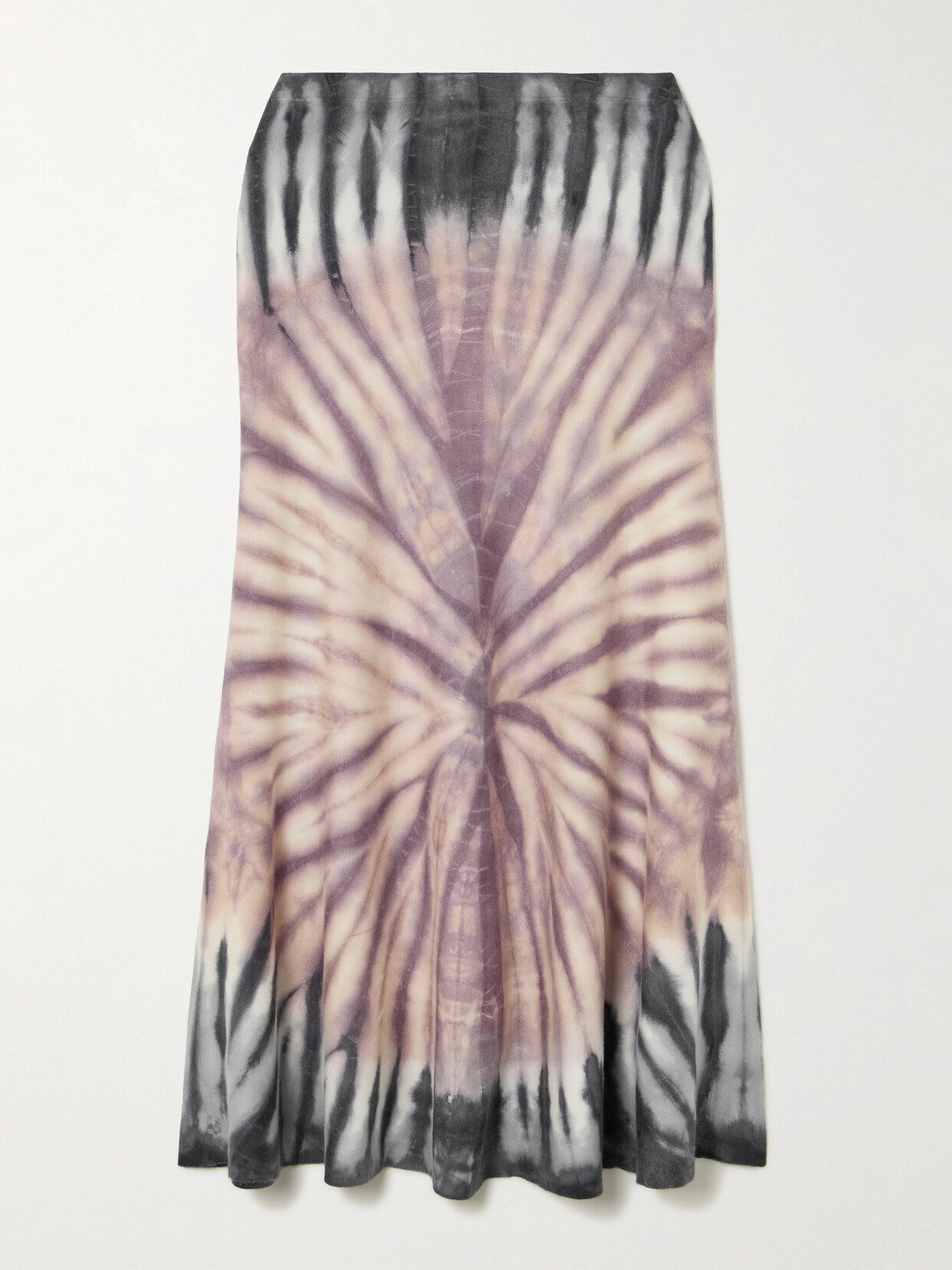 Shop Gabriela Hearst Olive Tie-dyed Cashmere Midi Skirt In Multi