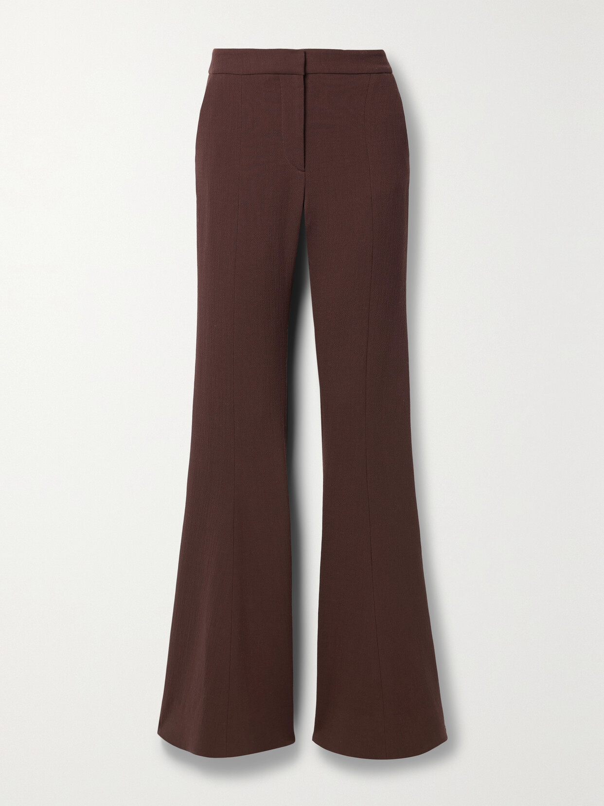 Gabriela Hearst Desmond Wool-crepe Flared Trousers In Red