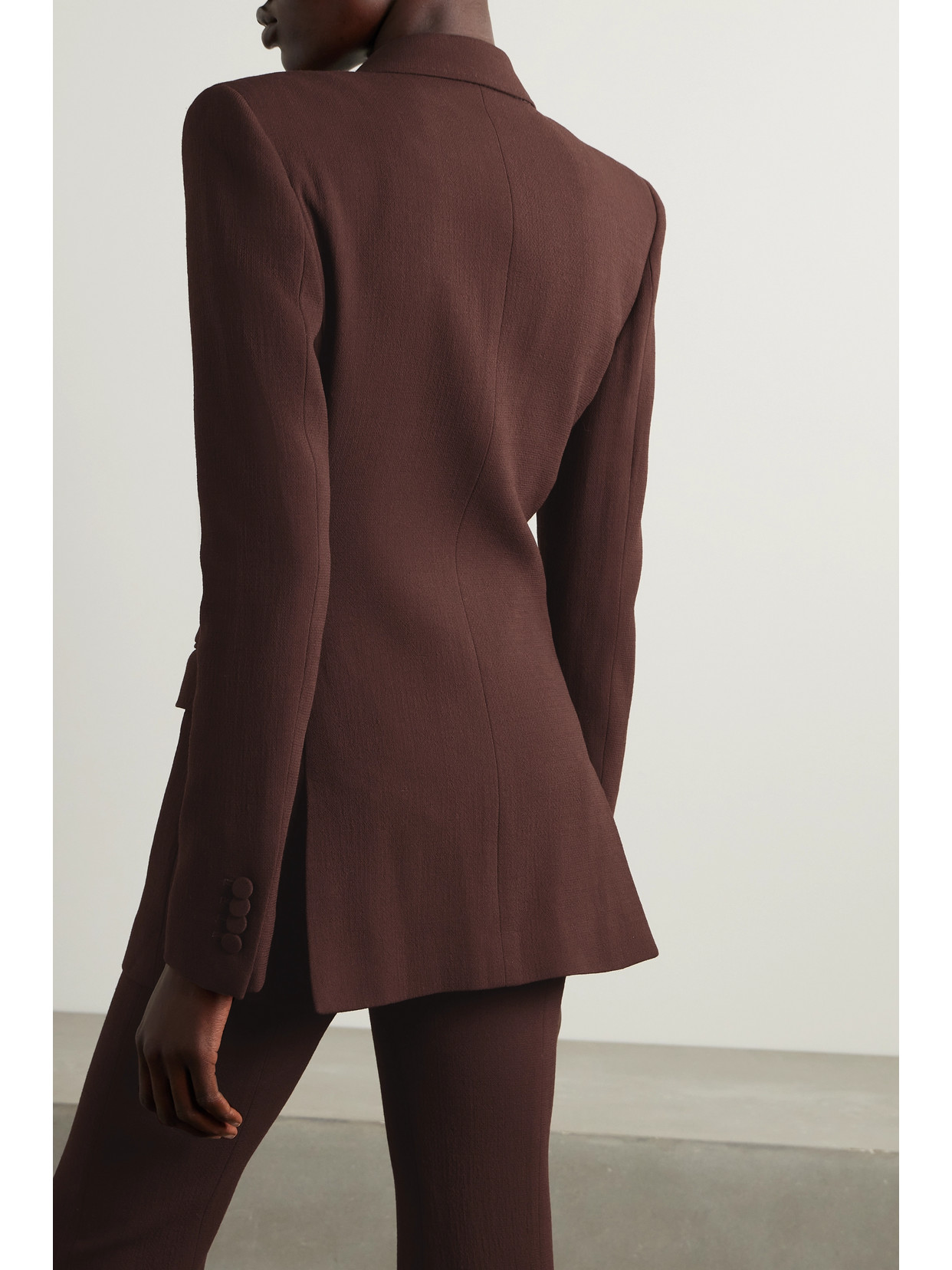 Gabriela Hearst Gavin Double-breasted Wool-crepe Blazer In Red